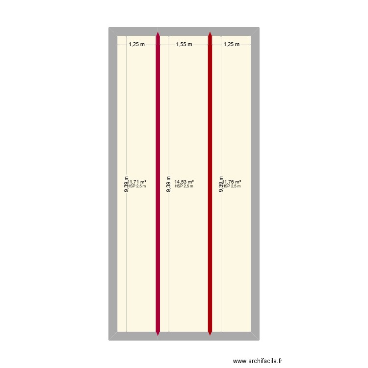 BONDUES2. Plan de 3 pièces et 38 m2