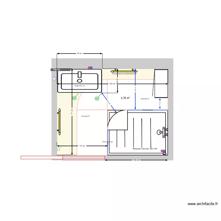 SDB Rossan_V120x90 arrondi. Plan de 