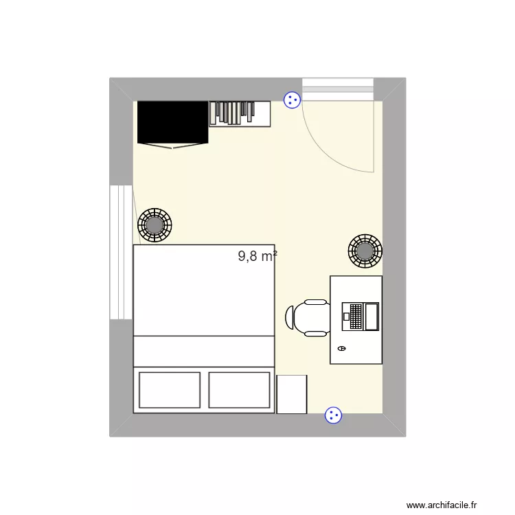 Chambre 2. Plan de 