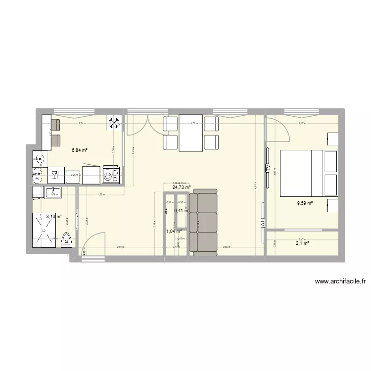 101B montée de choulans plateau. Plan de 7 et 48 m² 101B montée de choulans plateau. Plan de 7 et 48 m²