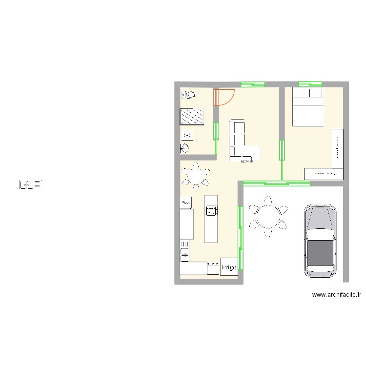 MH2025. Plan de 1 pièce et 53 m2