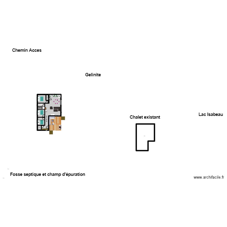 plan implantation. Plan de 9 pièces et 124 m2