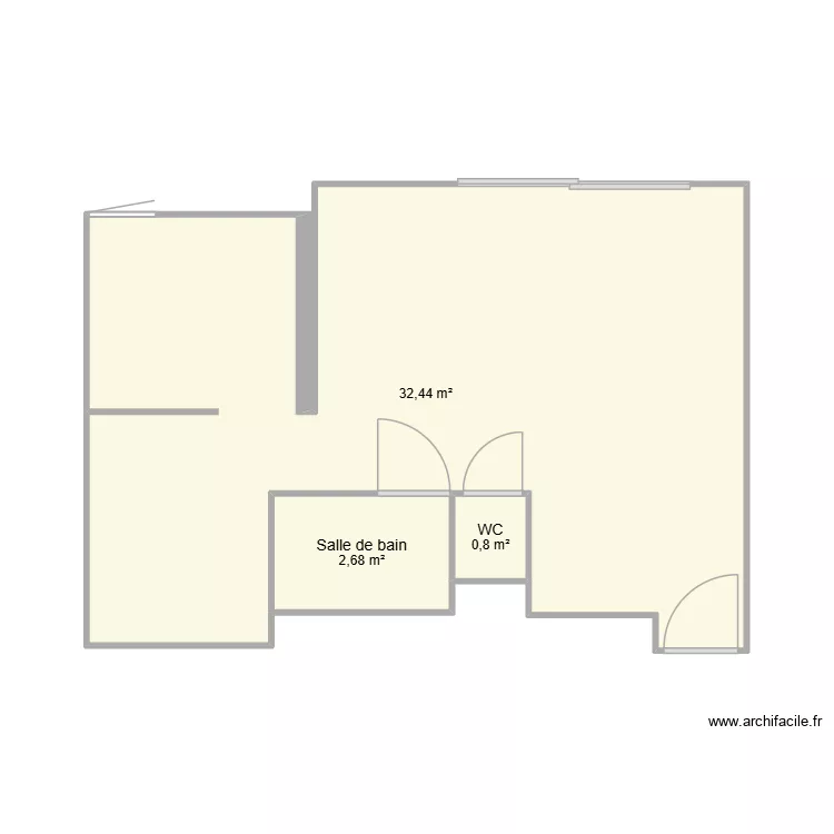Grau par pi&egrave;ce. Plan de 3  et 36 m²