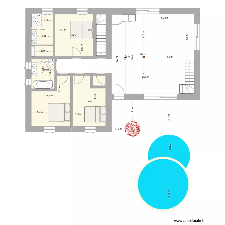 etage habitable. Plan de 6 et 114 m² etage habitable. Plan de 6 et 114 m²
