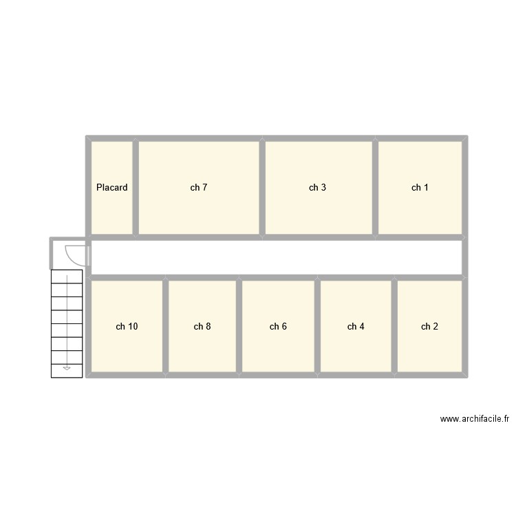 etage 1. Plan de 9 pièces et 25 m2