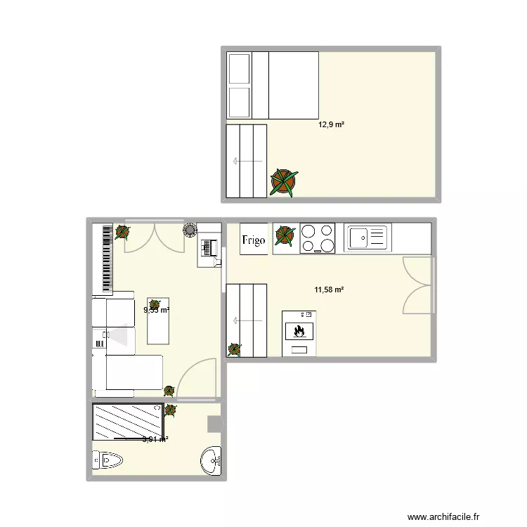 CHALLAH. Plan de 4  et 38 m²