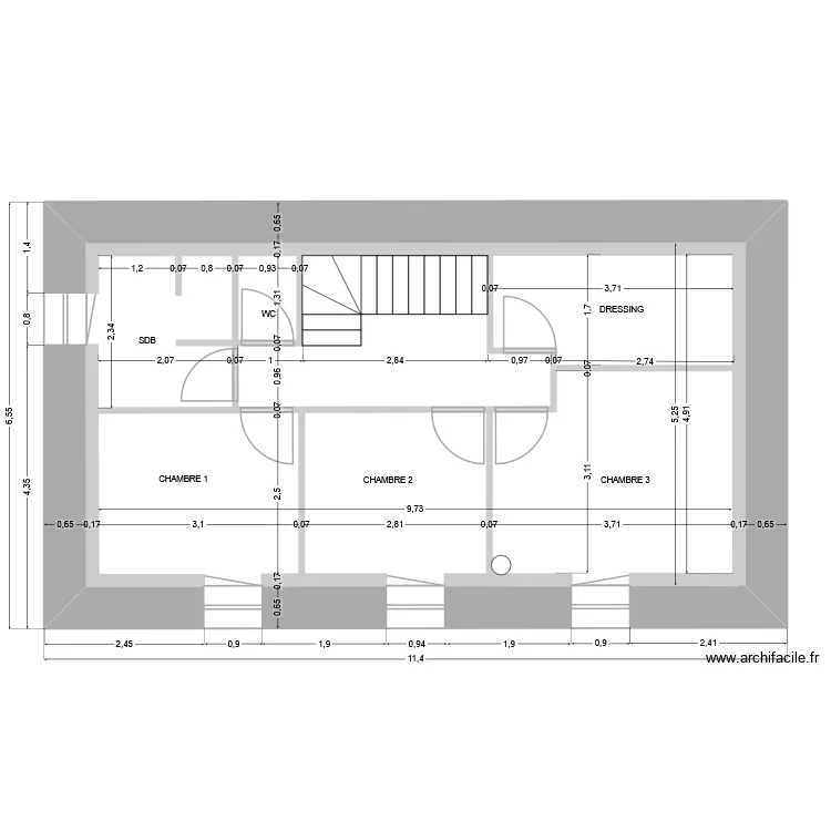 Maison BRU 1er Etage. Plan de 