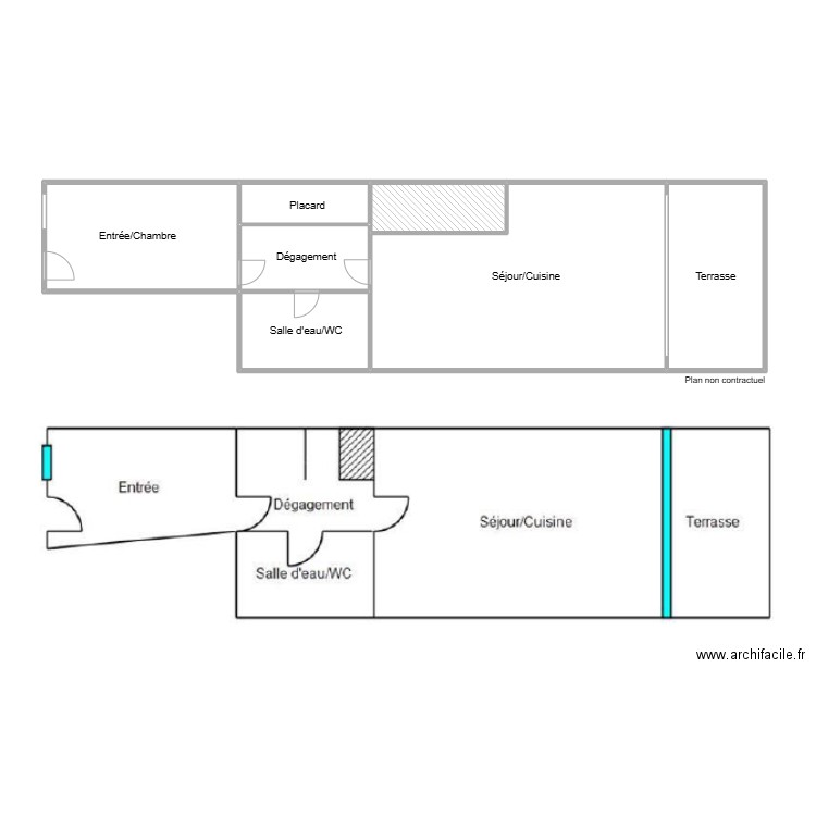 alies. Plan de 7 pièces et 93 m2
