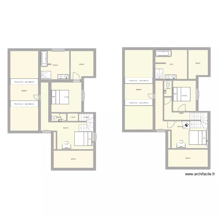 1er étage. Plan de 17 pièces et 185 m² 1er étage. Plan de 17 pièces et 185 m²