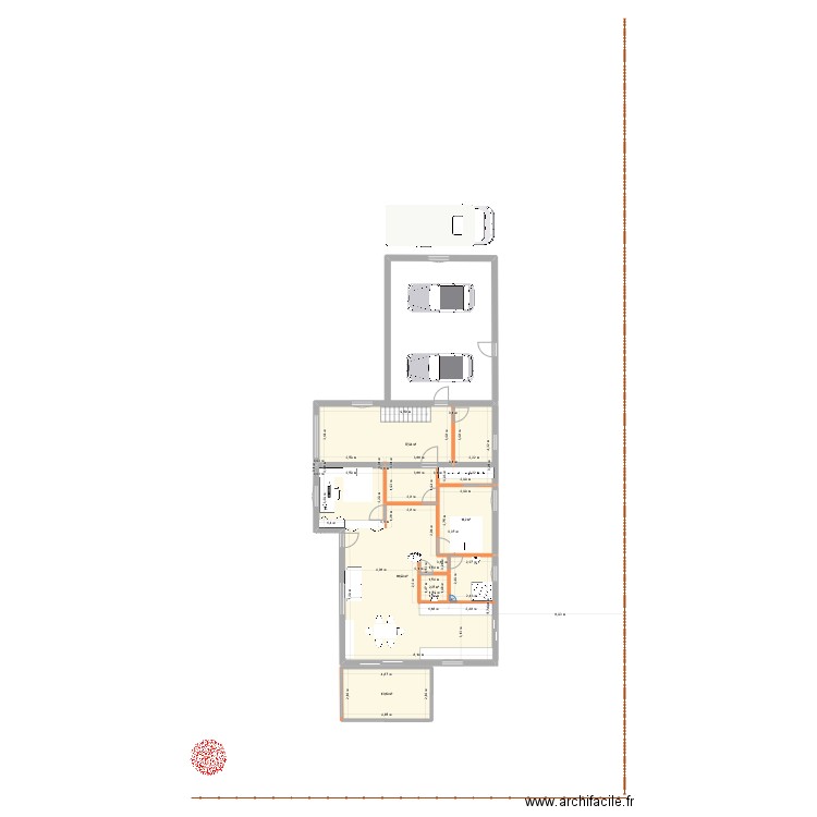 montrevel 6. Plan de 5 pièces et 132 m2