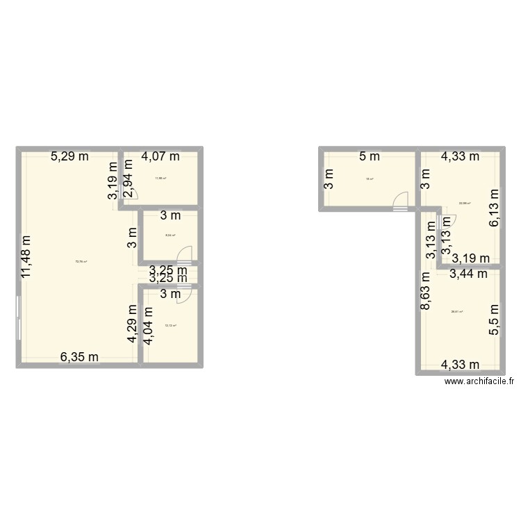 Plan2D. Plan de 7 pièces et 170 m2