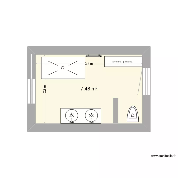 SDB 11 07 26. Plan de 1  et 7 m²