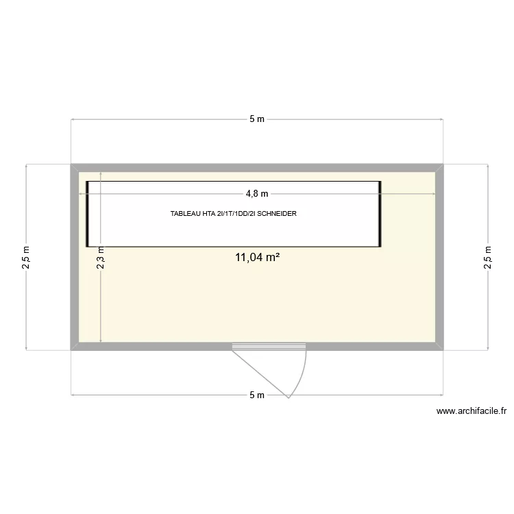 POSTE 5M PDL. Plan de 1 pièce et 11 m²