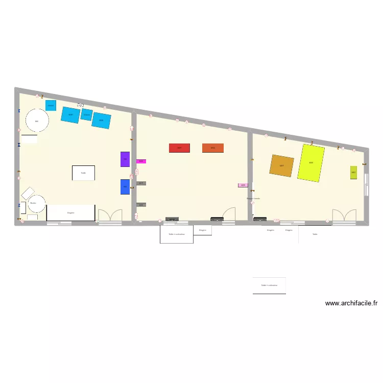 atelier polissage actuel. Plan de 