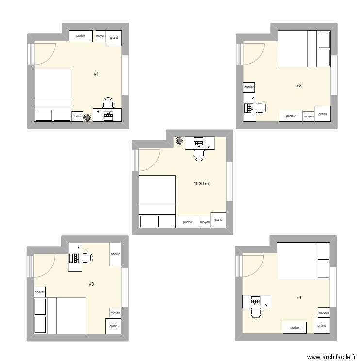 idée chambre. Plan de 0 pièce et 0 m2