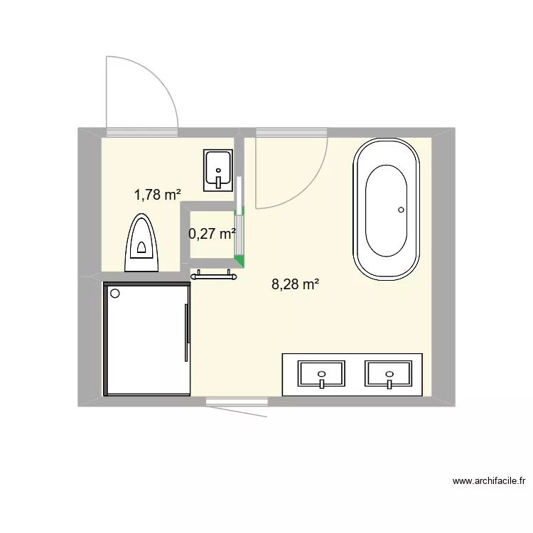 SDB 1 v4. Plan de 3 et 10 m² SDB 1 v4. Plan de 3 et 10 m²