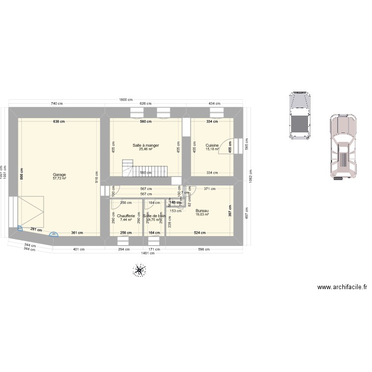 Plan Maison  Etage. Plan de 7 pièces et 135 m2