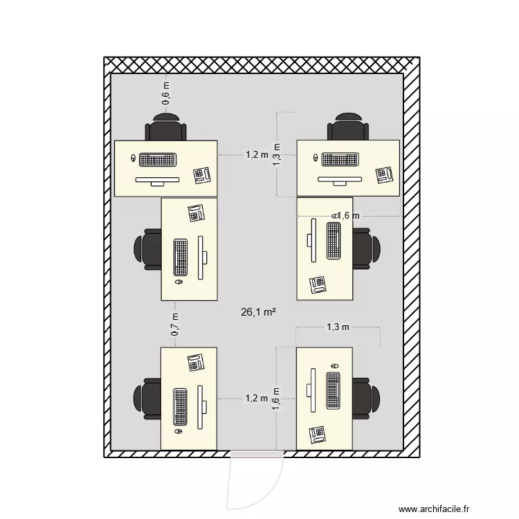 Plan de bureau. Plan de 1 et 26 m² Plan de bureau. Plan de 1 et 26 m²