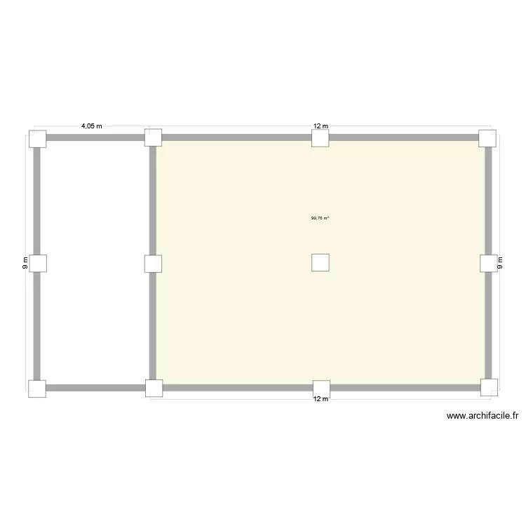 Atelier John. Plan de 1  et 100 m²