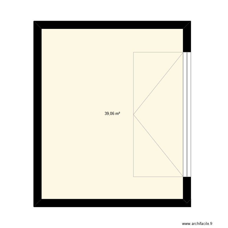 Projet maison. Plan de 1 pièce et 39 m2