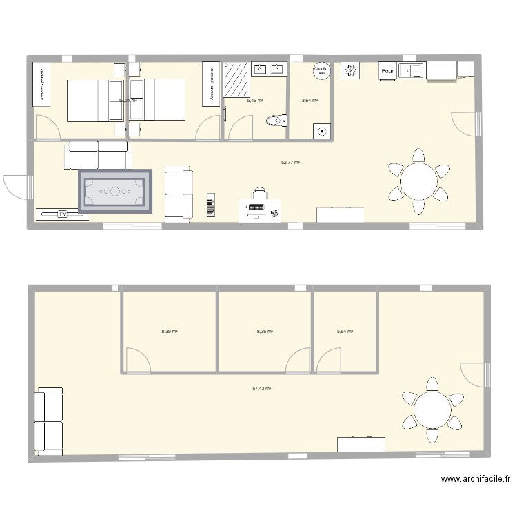 Maison Heulies. Plan de 1 pièce et 59 m2
