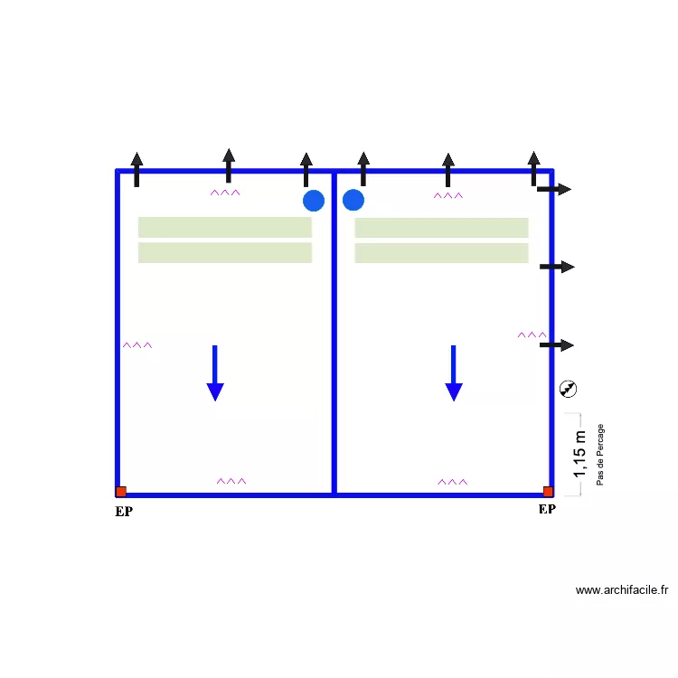 Marin. Plan de 1  et 26 m²