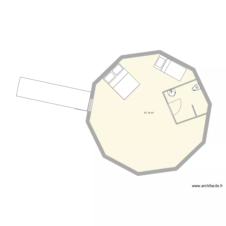 DOME. Plan de 1  et 41 m²