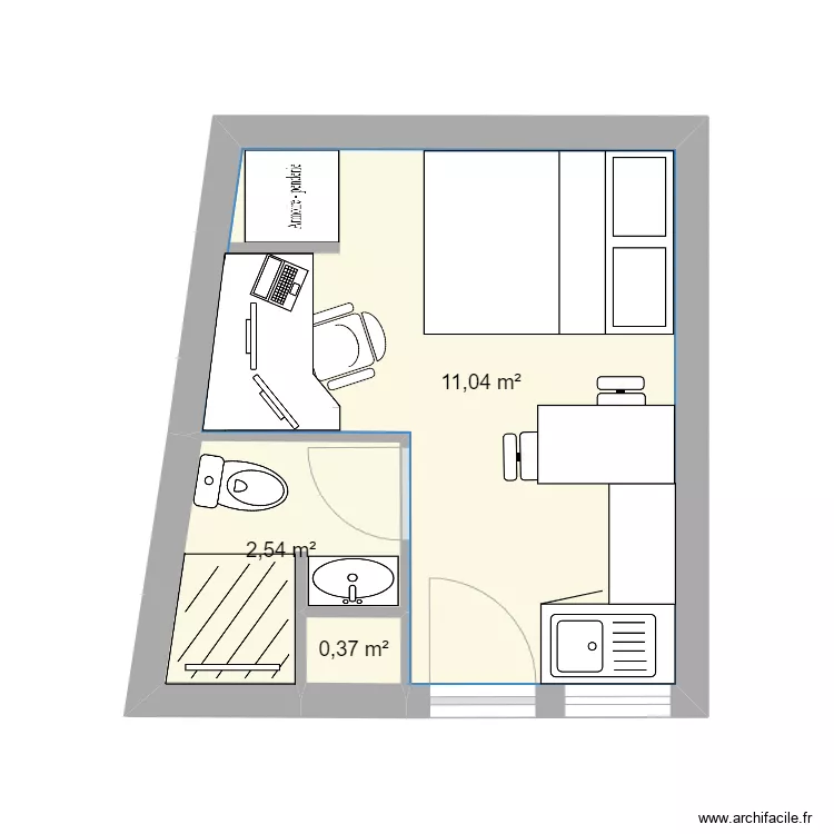 studio bureau. Plan de 