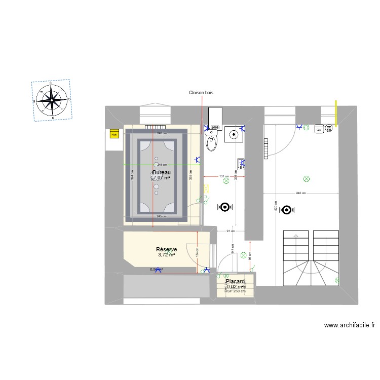 Ti Guiguitte_sans meubles. Plan de 8 pièces et 68 m2