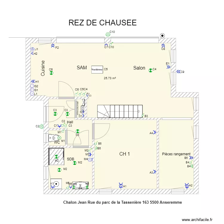 REZ DE CHAUSSEE Jean. Plan de REZ DE CHAUSSEE Jean. Plan de