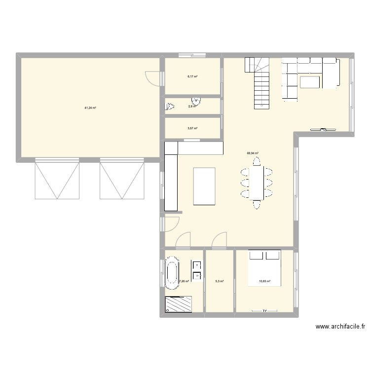 essai 2. Plan de 8 pièces et 147 m2