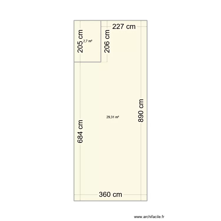 MH 3. Plan de 2  et 32 m²