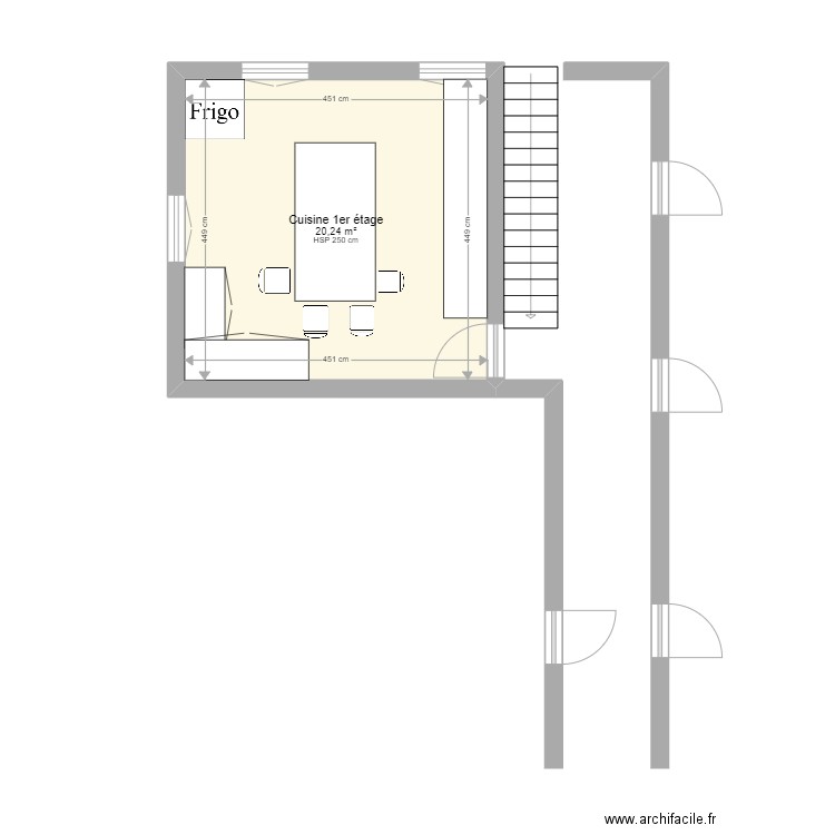 Projet Chapelle-sur-Moudon. Plan de 1 pièce et 20 m2