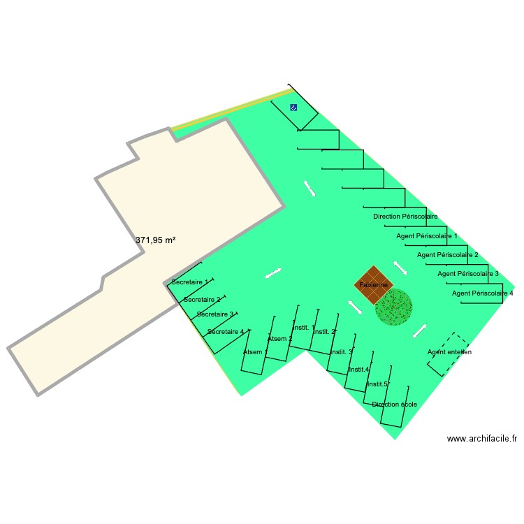 stationemment. Plan de 1 pièce et 372 m2