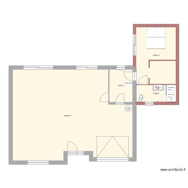 plan 1. Plan de 4 pièces et 119 m2