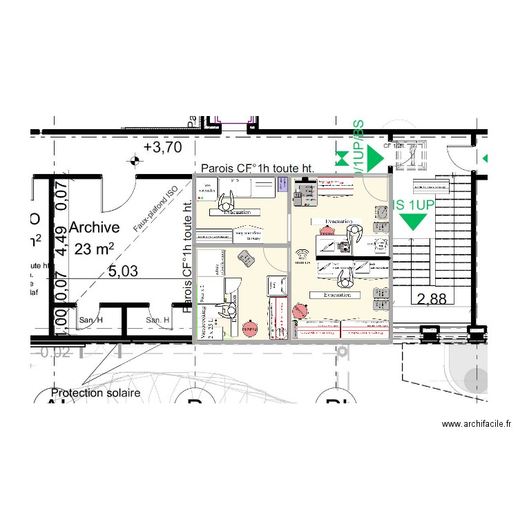 Faulquemont V4. Plan de 3 pièces et 33 m2