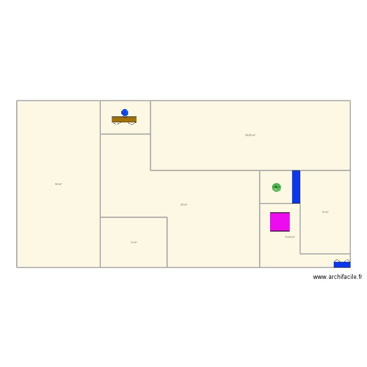 écurie. Plan de 8 pièces et 199 m2