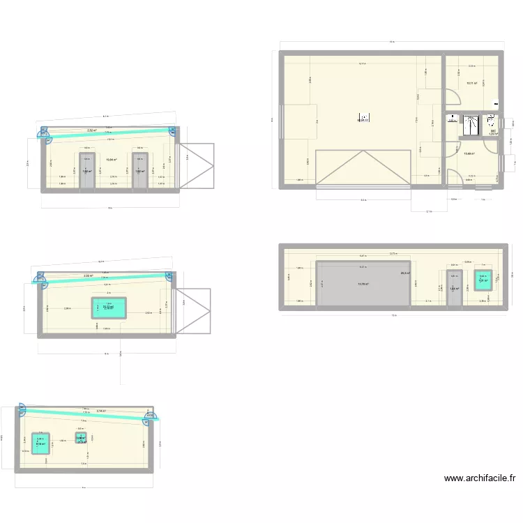 garage and local guard. Plan de 19 pièces et 215 m²
