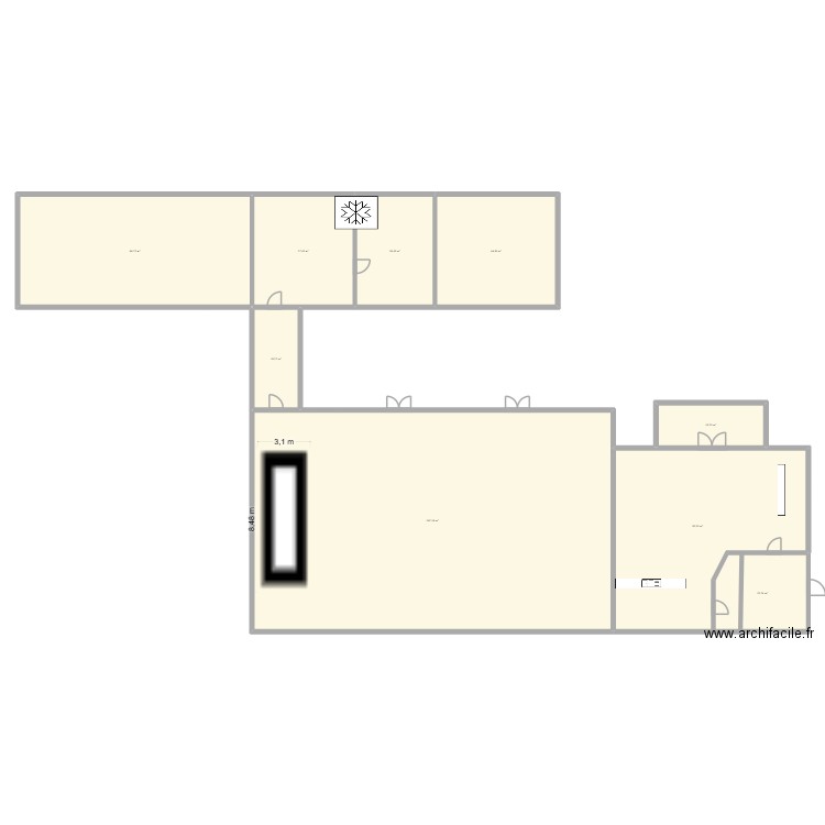 Mairie GUIZENGEARD. Plan de 9 pièces et 612 m2