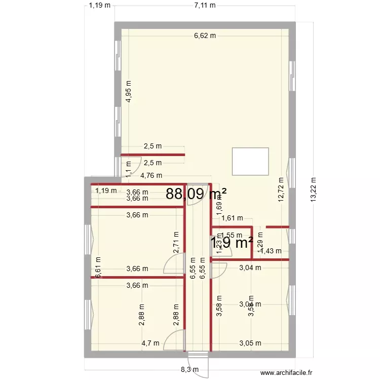 ouverture cuisine. Plan de 2 Pièces et 90 m² ouverture cuisine. Plan de 2 Pièces et 90 m²