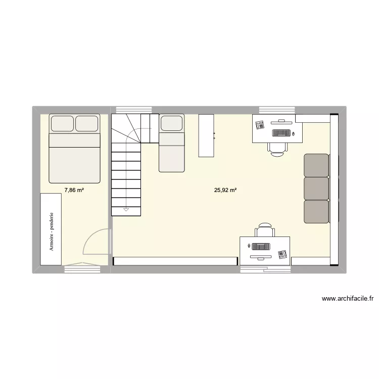 JOSIE 1ER. Plan de 2 Pièces et 34 m²