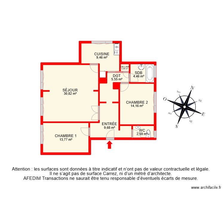 BI 27952. Plan de 15 pièces et 120 m2