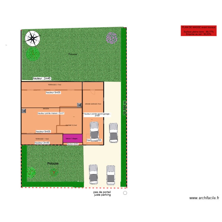 parking 3. Plan de 6 pièces et 566 m2