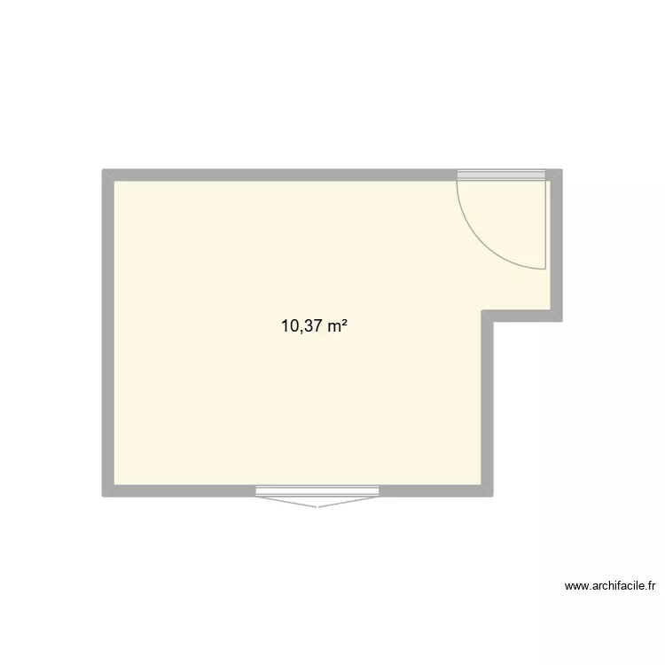 chambre. Plan de 1  et 10 m²