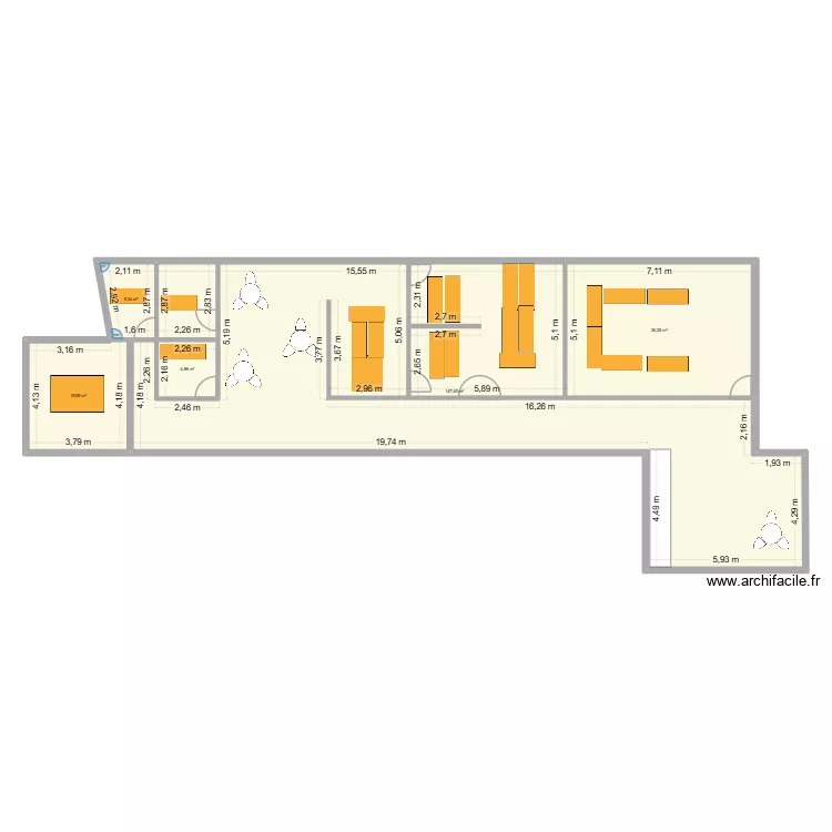 cit&eacute; 2026. Plan de 5  et 210 m²