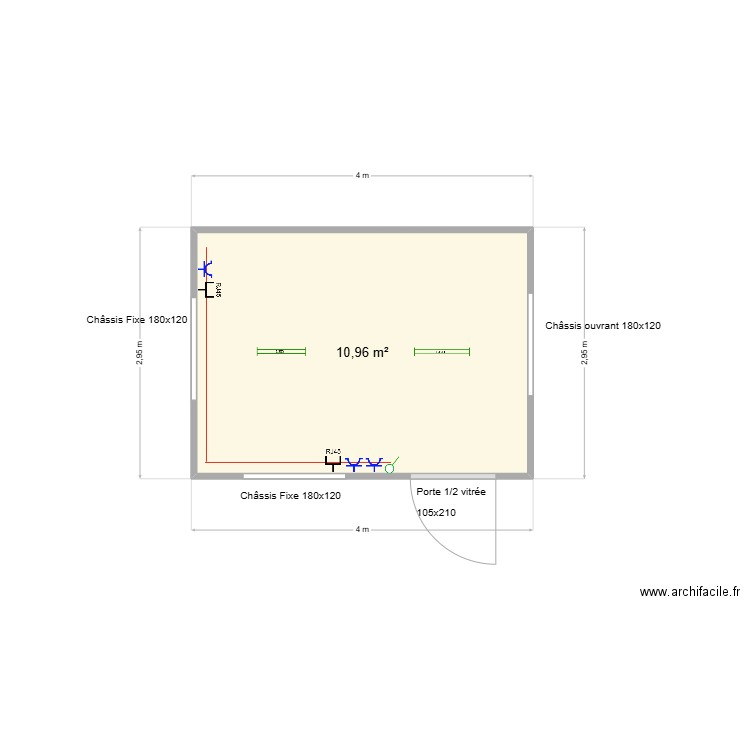 CDM Stravitec. Plan de 1 pièce et 11 m2