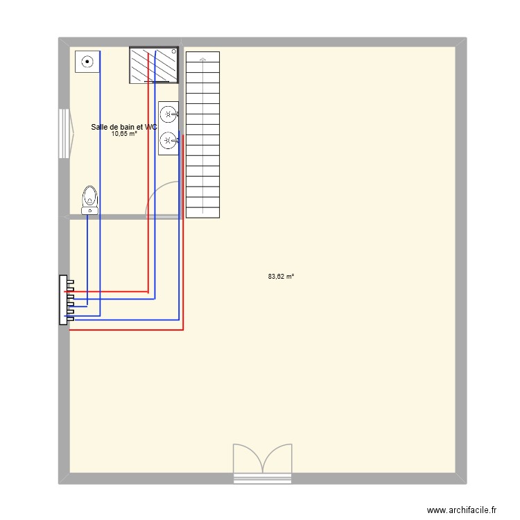 projet 1-2025. Plan de 2 pièces et 94 m2