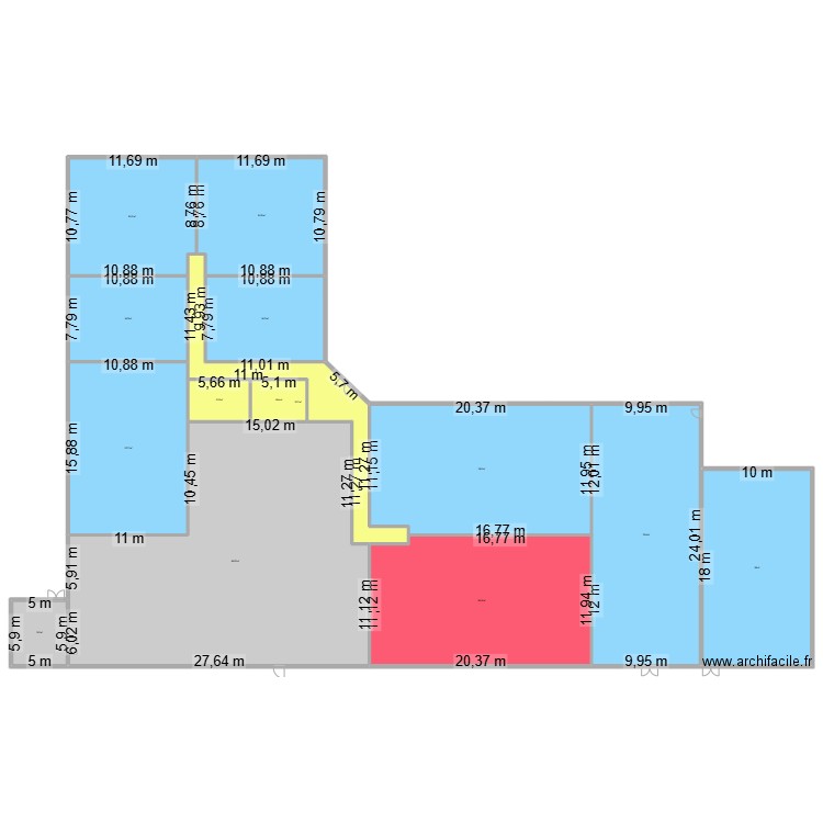 Ecully - reconversion site. Plan de 14 pièces et 2123 m2