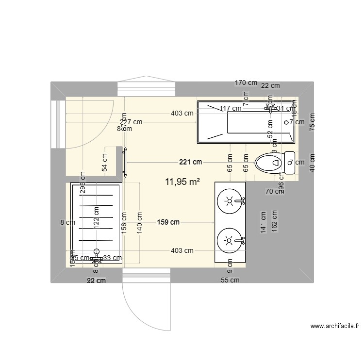 Salle de bain. Plan de 0 pièce et 0 m2