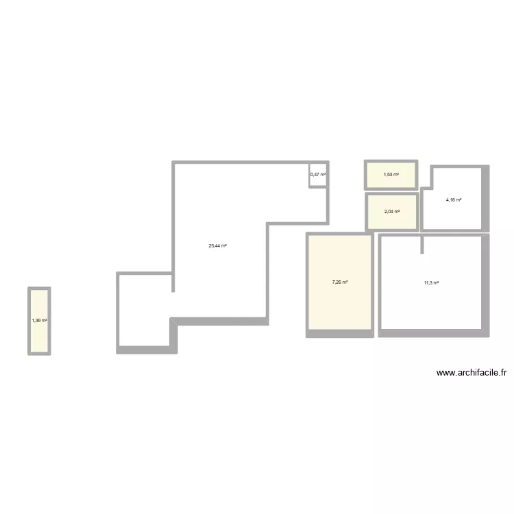bat C3 - Lot 87. Plan de 8  et 54 m²